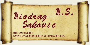Miodrag Saković vizit kartica